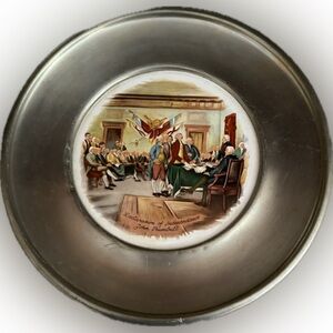 Vintage Collector Declaration of Independence Pewter Plate